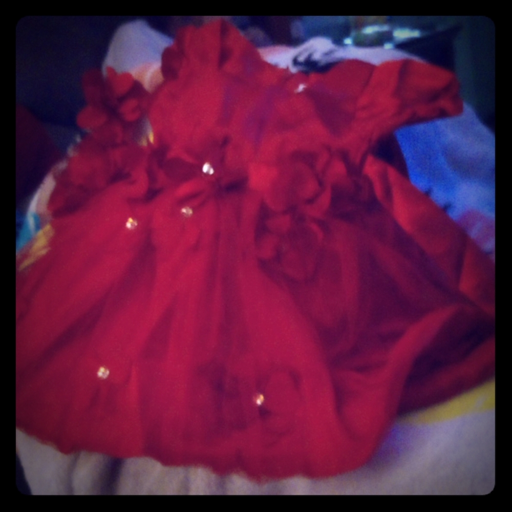 Red lace dress